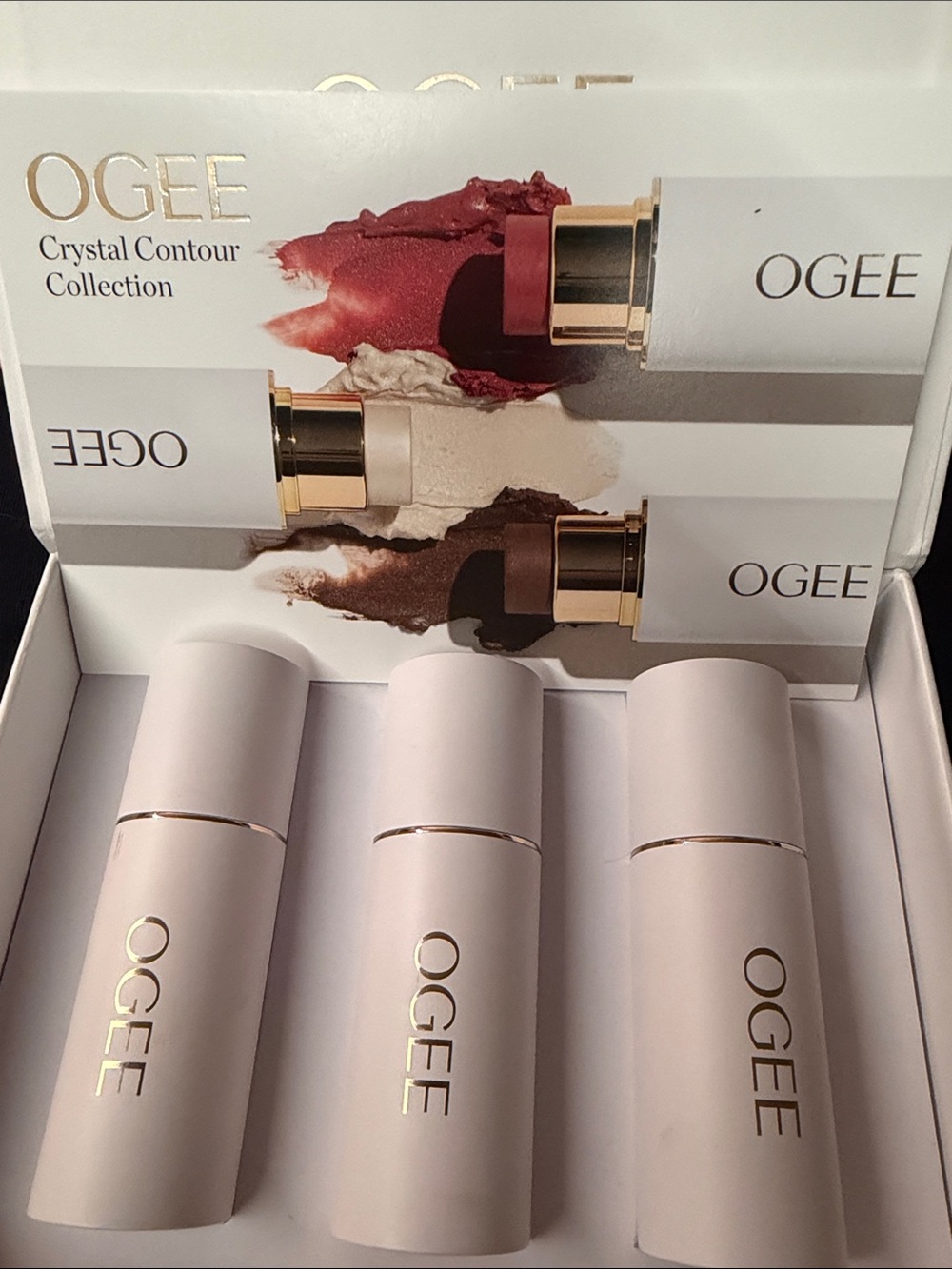 NIB OGEE Certified Organic Crystal Contour Collection Makeup Stick Trio org$120
